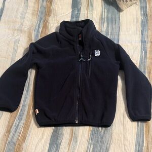 Kids Navy Fleece Jacket with Owl Patch